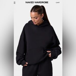 NWT Naked Wardrobe Black Hoodie Sweatshirt